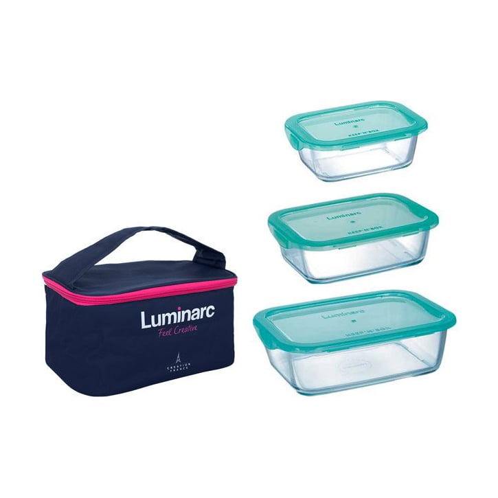 Набір контейнерів з термосумкою Luminarc Keep'n'Box, 3 шт (380 мл, 820 мл, 1.22 л) (P6634)